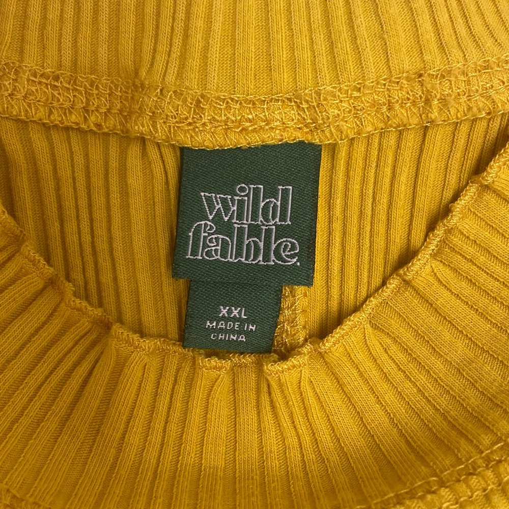 Wild Fable Mustard Ribbed Short Sleeve Tee - Picture 4 of 13